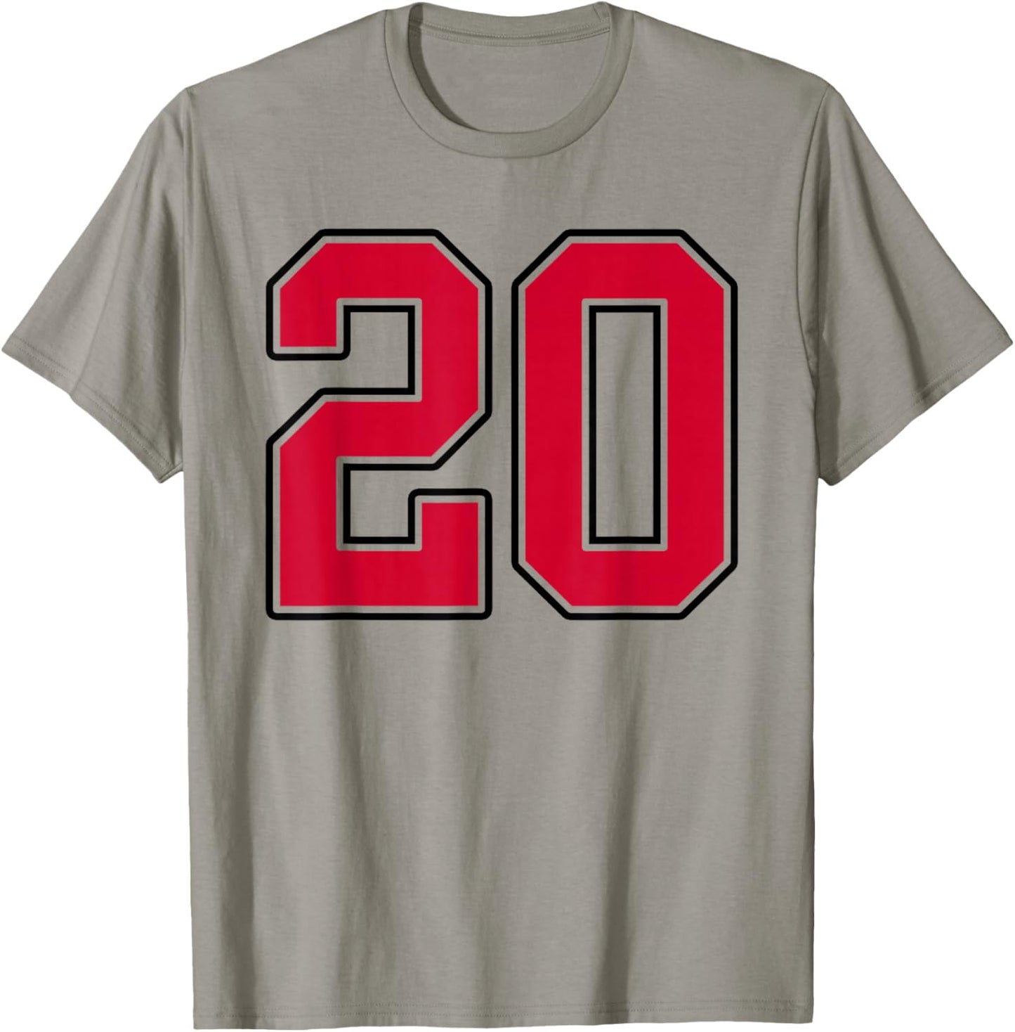 Red and Black Number 20 Jersey Player Uniform #20 T-Shirt - T-Shirt | Sand