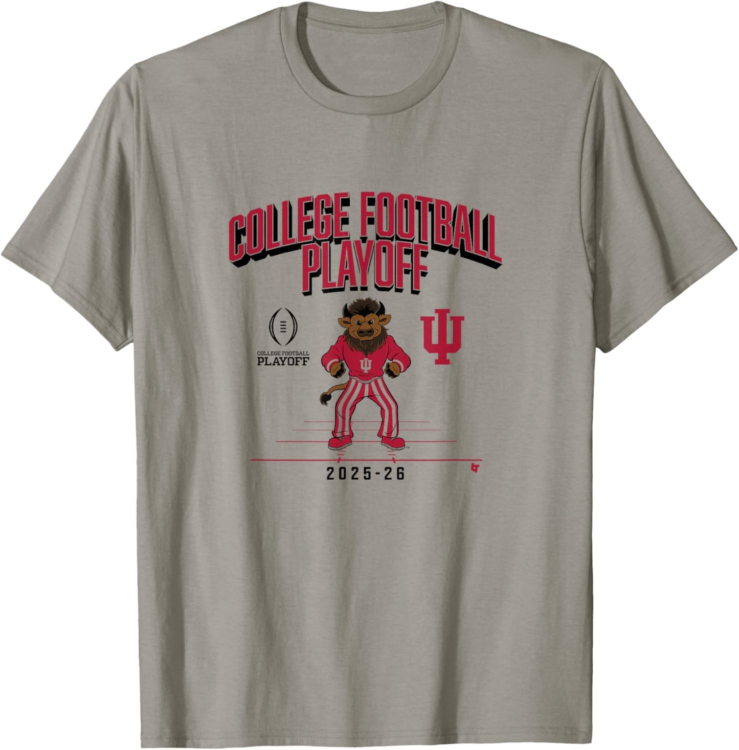 Indiana Hoosiers College Football Playoff Mascot Text 2025 T-Shirt - T-Shirt | Sand