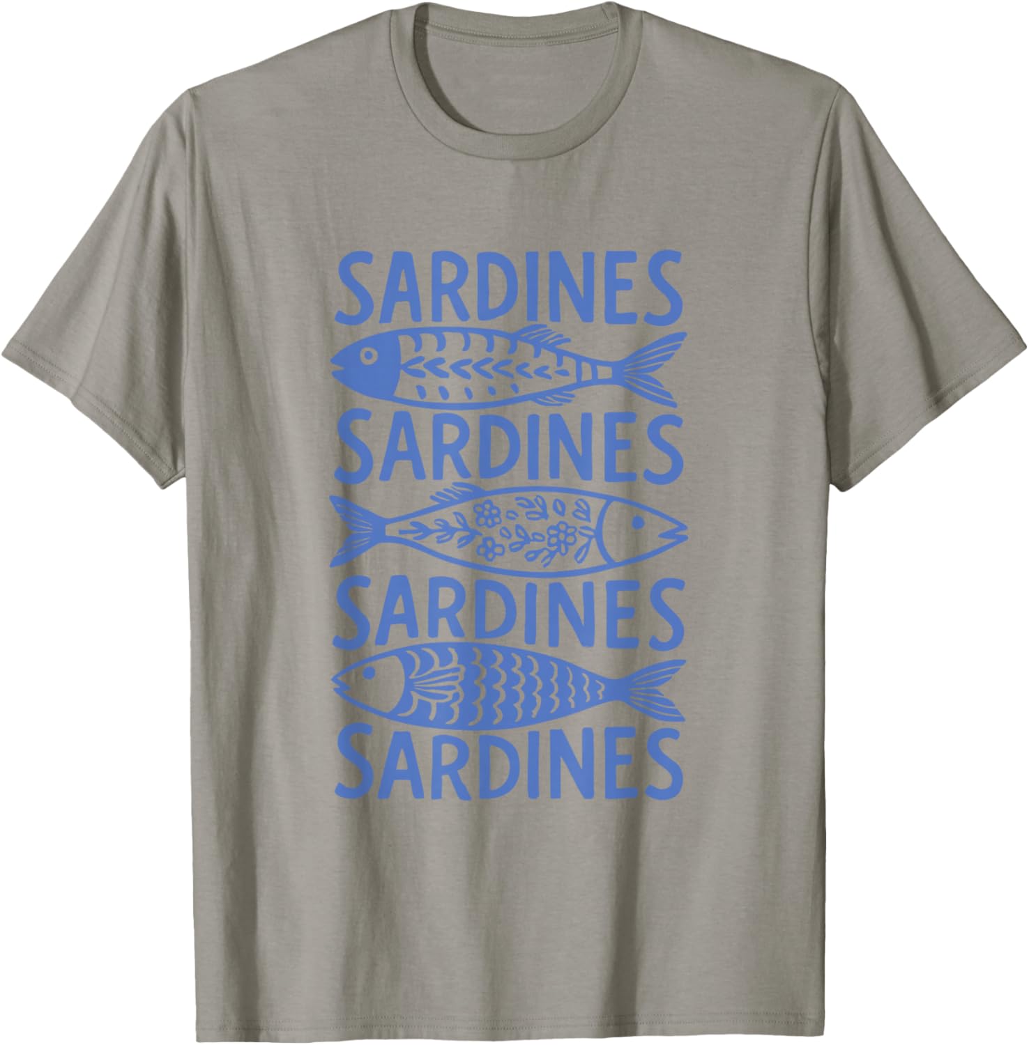Sardine – Tinned Fish Retro Art T-Shirt - T-Shirt | Sand