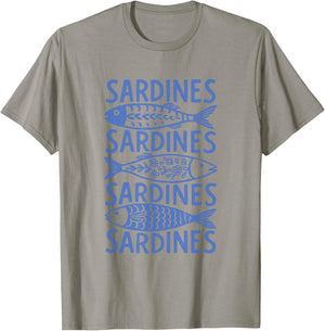Sardine – Tinned Fish Retro Art T-Shirt - T-Shirt | Sand