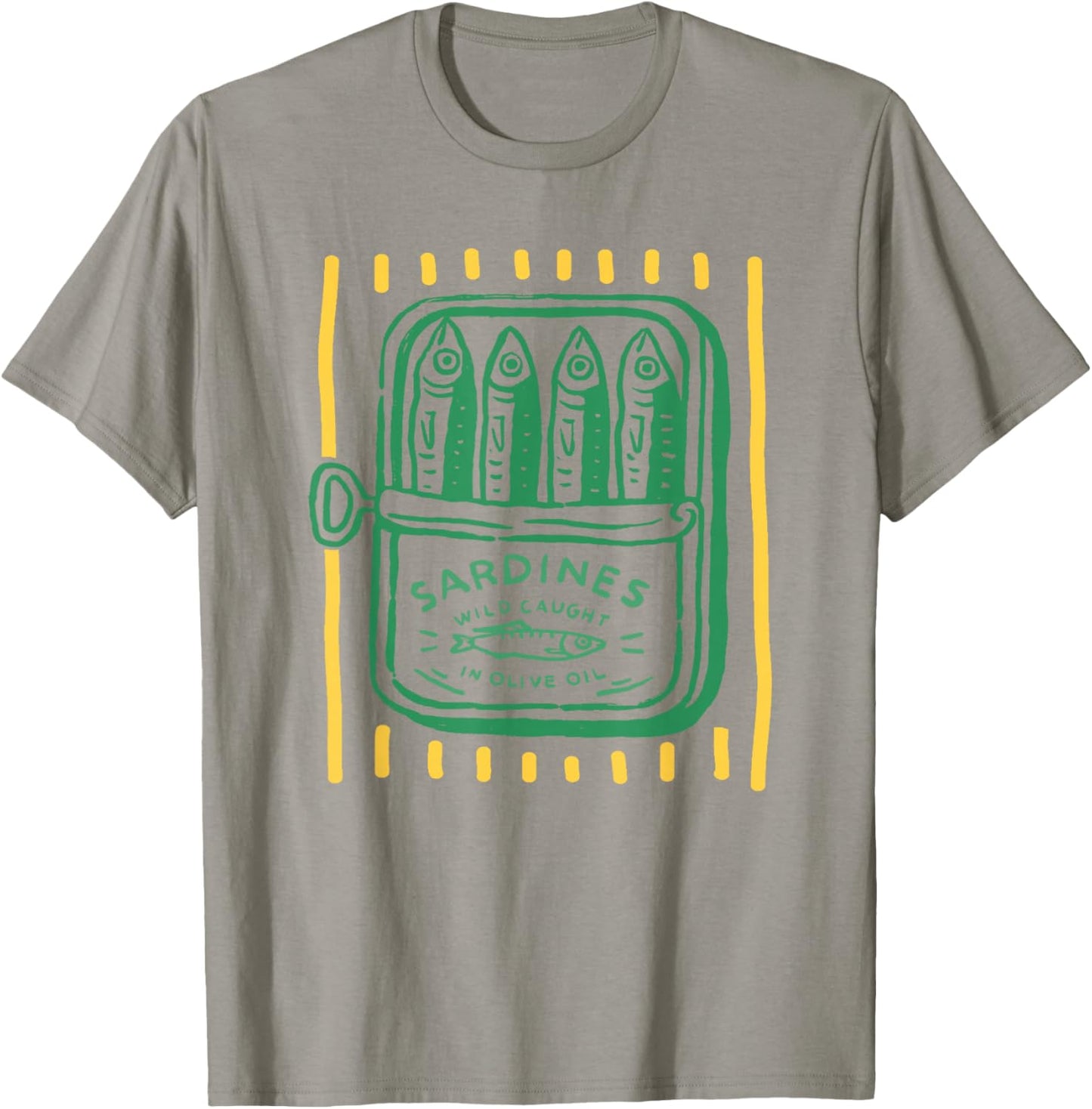 Les Sardines Fisherman Aesthetic Coastal Sardine Tinned Fish T-Shirt - T-Shirt | Sand