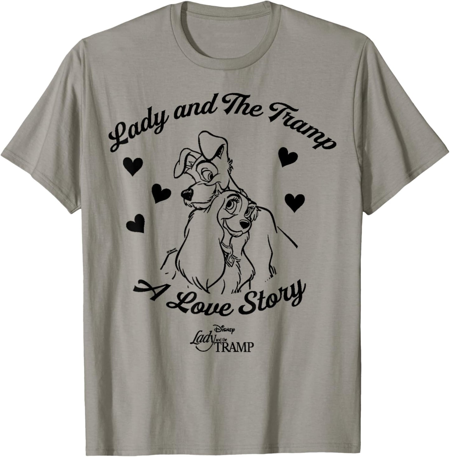 Disney Lady and The Tramp Love Heart T-Shirt - T-Shirt | Sand