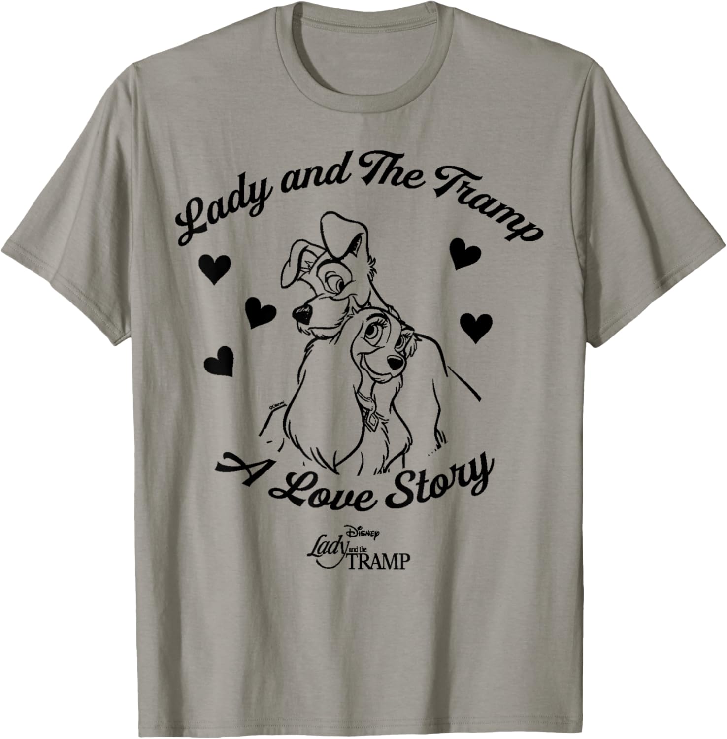 Disney Lady and The Tramp Love Heart T-Shirt - T-Shirt | Sand