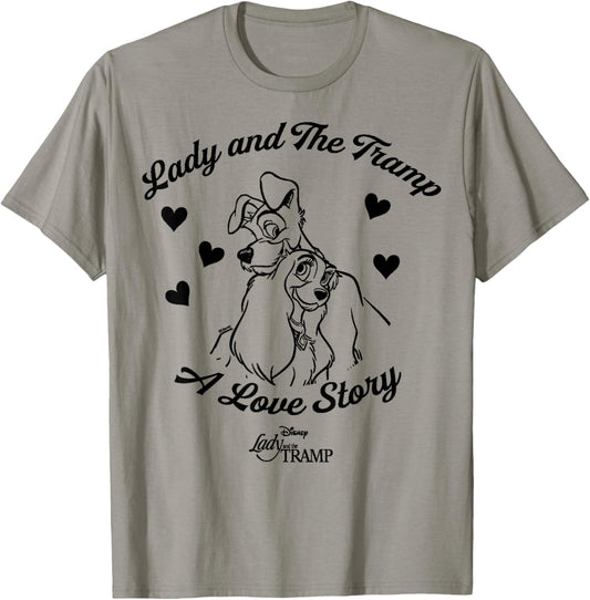 Disney Lady and The Tramp Love Heart T-Shirt - T-Shirt | Sand