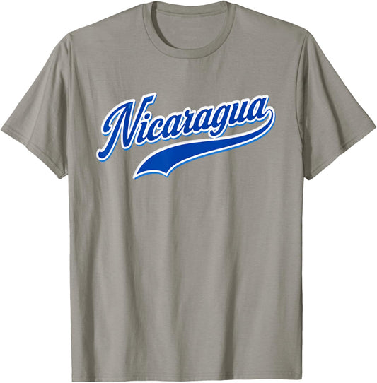 Nicaragua Baseball Style Athletic Team Script Fan Design T-Shirt - T-Shirt | Sand