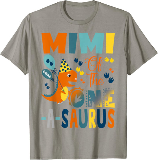 Mimi of The One-A-Saurus 1st Birthday Boy Dinosaur T-Shirt - T-Shirt | Sand