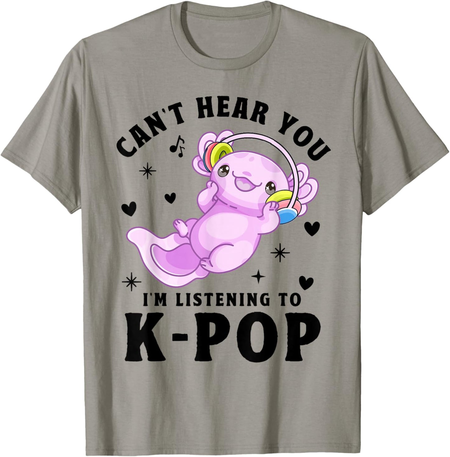 K-Pop Can't Hear You I'm Listening Kpop Kawaii Axolotl Kids T-Shirt - T-Shirt | Sand