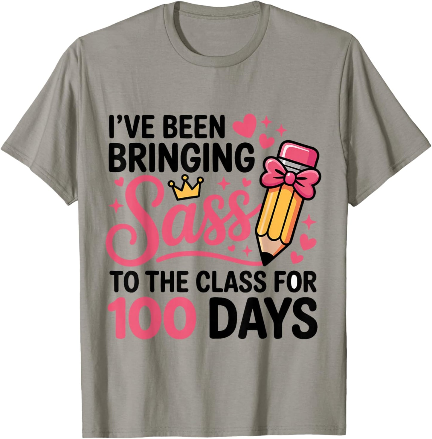 Bringing Sass to The Class for 100 Days of School Bow Girls T-Shirt - T-Shirt | Sand