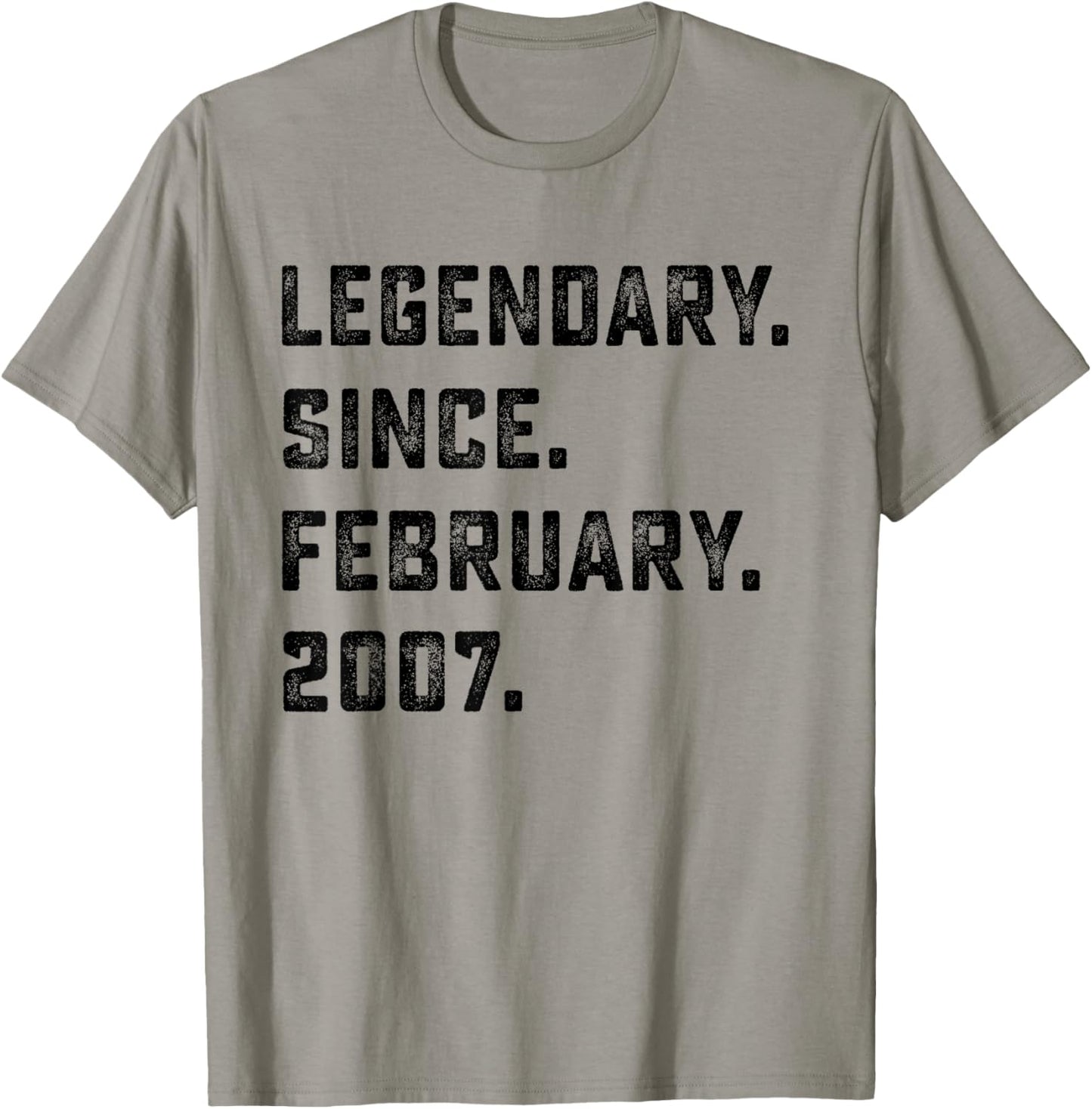 19th Birthday Gift Legendary Since February 2007 19 Yrs Old T-Shirt - T-Shirt | Sand