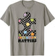 Inclusion Matters Checkered Puzzle Autism Awareness Support T-Shirt - T-Shirt | Sand
