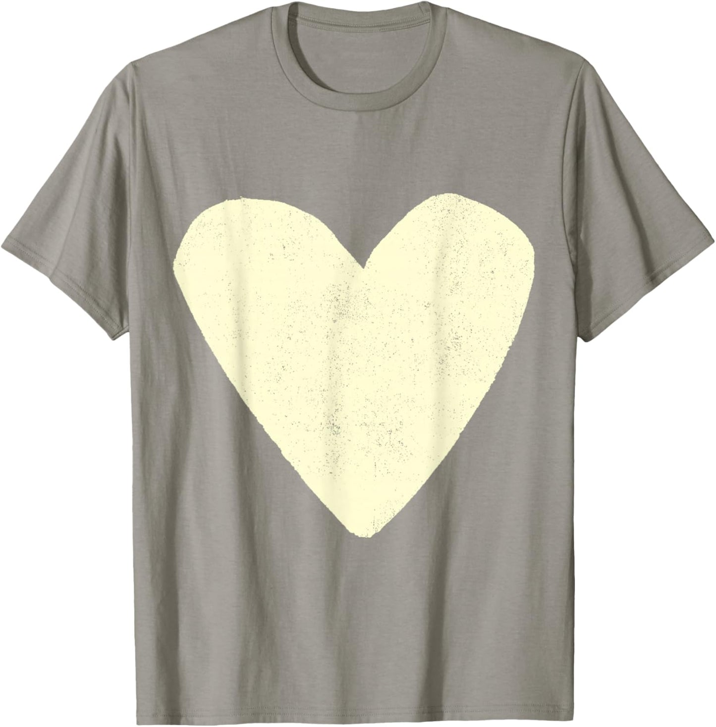 Love Heart Cream Beige Color Red T-Shirt - T-Shirt | Sand
