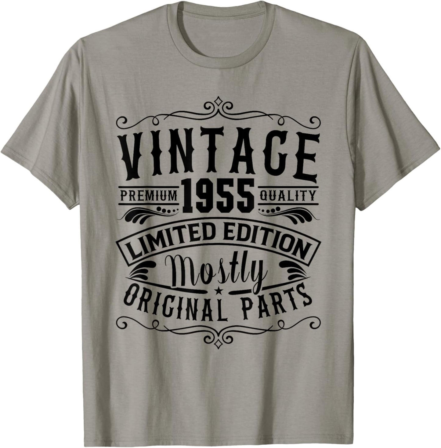 Born in 1955 Birthday, Vintage Mostly Original Parts Funny T-Shirt - T-Shirt | Sand