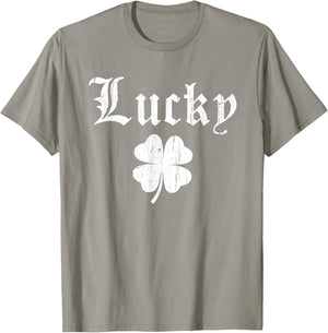 Lucky Shamrock Lucky Fucker Shamrock St. Patricks Day Adult T-Shirt - T-Shirt | Sand