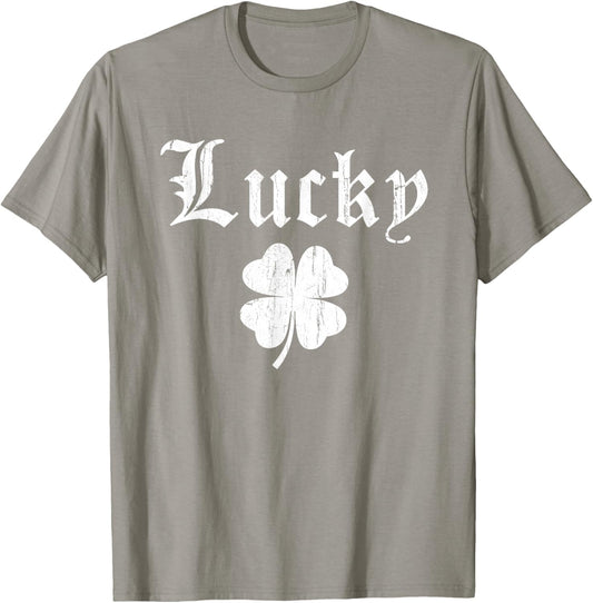 Lucky Shamrock Lucky Fucker Shamrock St. Patricks Day Adult T-Shirt - T-Shirt | Sand