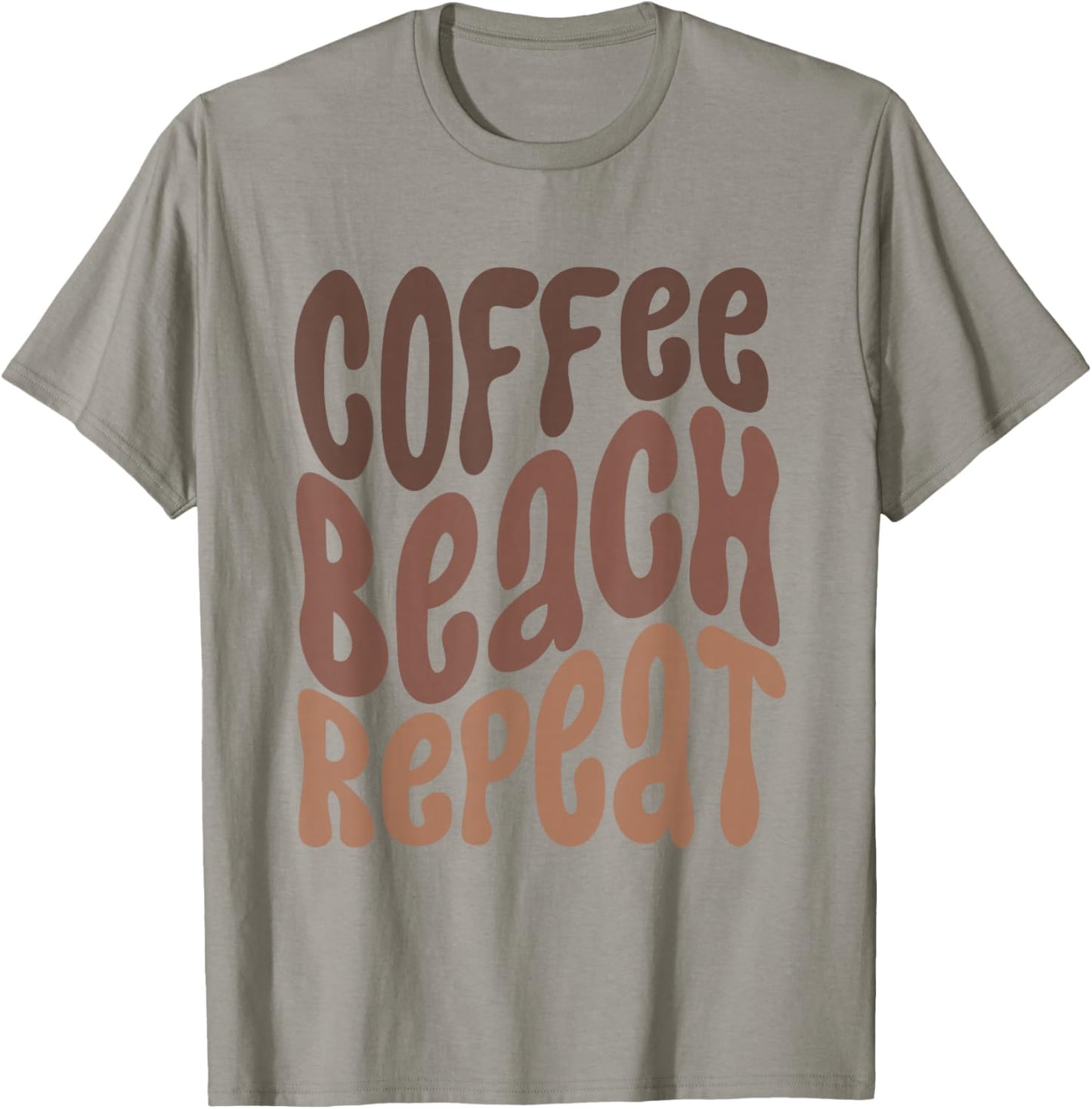 Coffee Beach Repeat Summertime Vacation Summer Vibes T-Shirt - T-Shirt | Sand