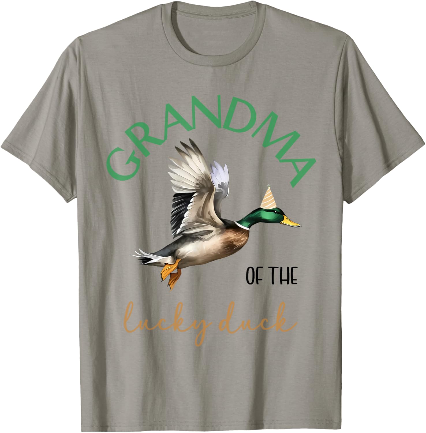 Grandma of The Lucky Birthday Duck Hunting 1st Birthday T-Shirt - T-Shirt | Sand