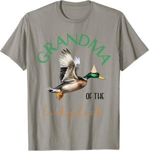Grandma of The Lucky Birthday Duck Hunting 1st Birthday T-Shirt - T-Shirt | Sand