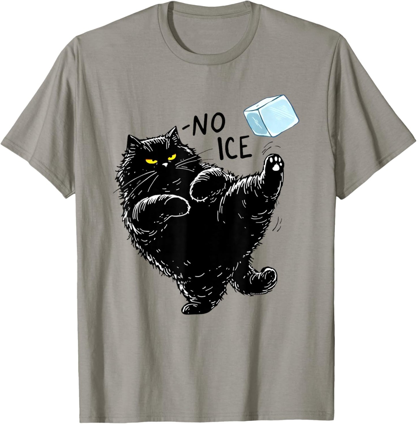 Angry Cat No Ice Beverage Meme Gifts T-Shirt - T-Shirt | Sand