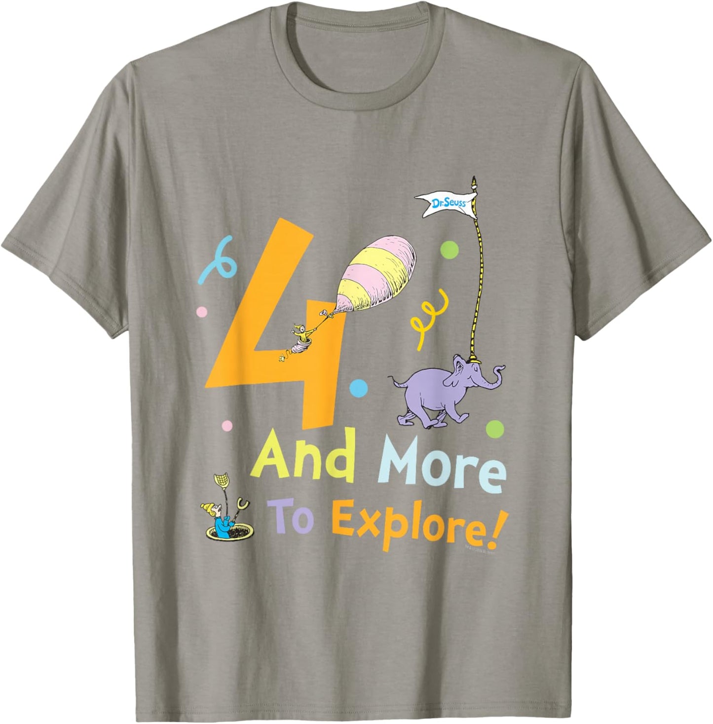 Dr. Seuss 4 and More to Explore Birthday Officially Licensed T-Shirt - T-Shirt | Sand