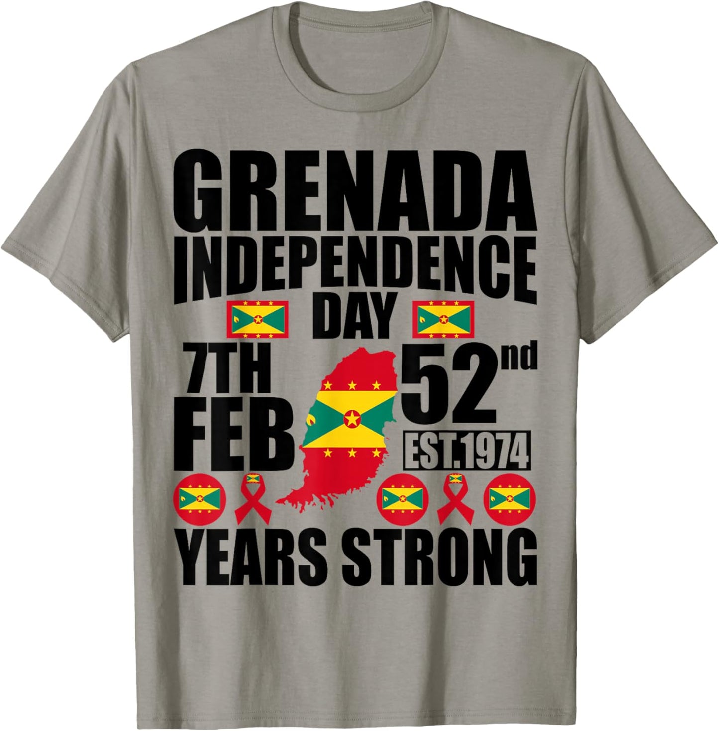 Grenada 52nd Independence Day Grenadian Pride Grenada Flag T-Shirt - T-Shirt | Sand