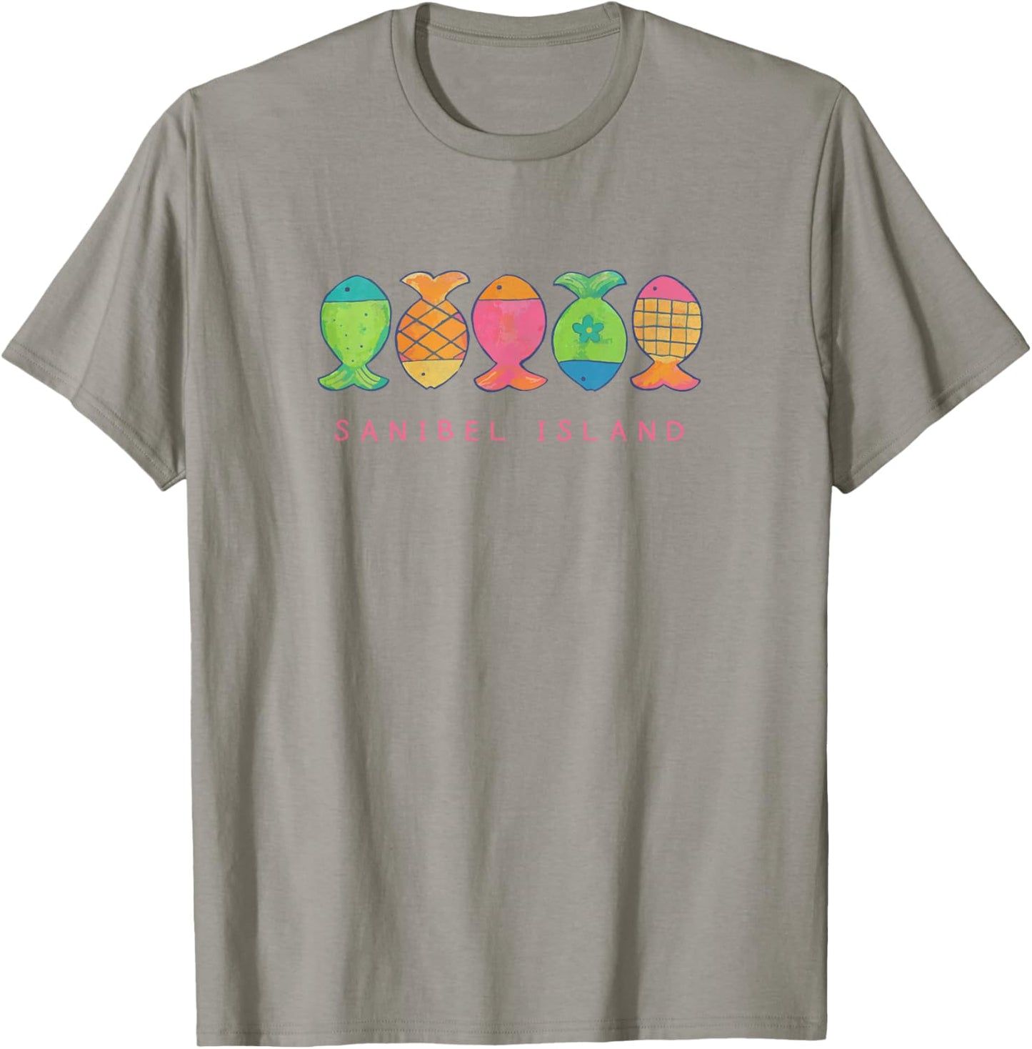 Sanibel Island Cute Beachy Fish Art Graphic T-Shirt - T-Shirt | Sand