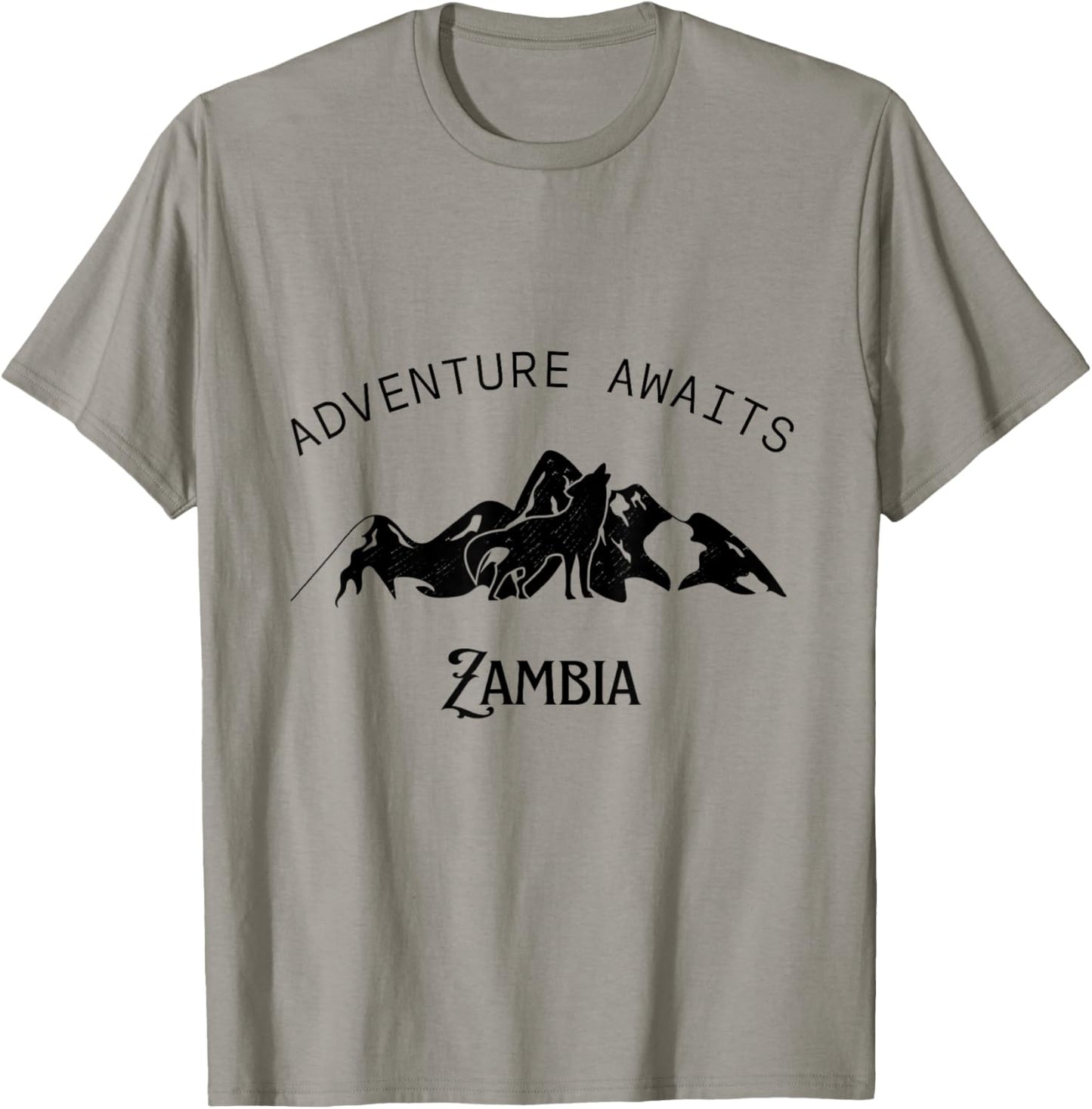 Adventure Awaits Vacation Travel Zambia T-Shirt - T-Shirt | Sand