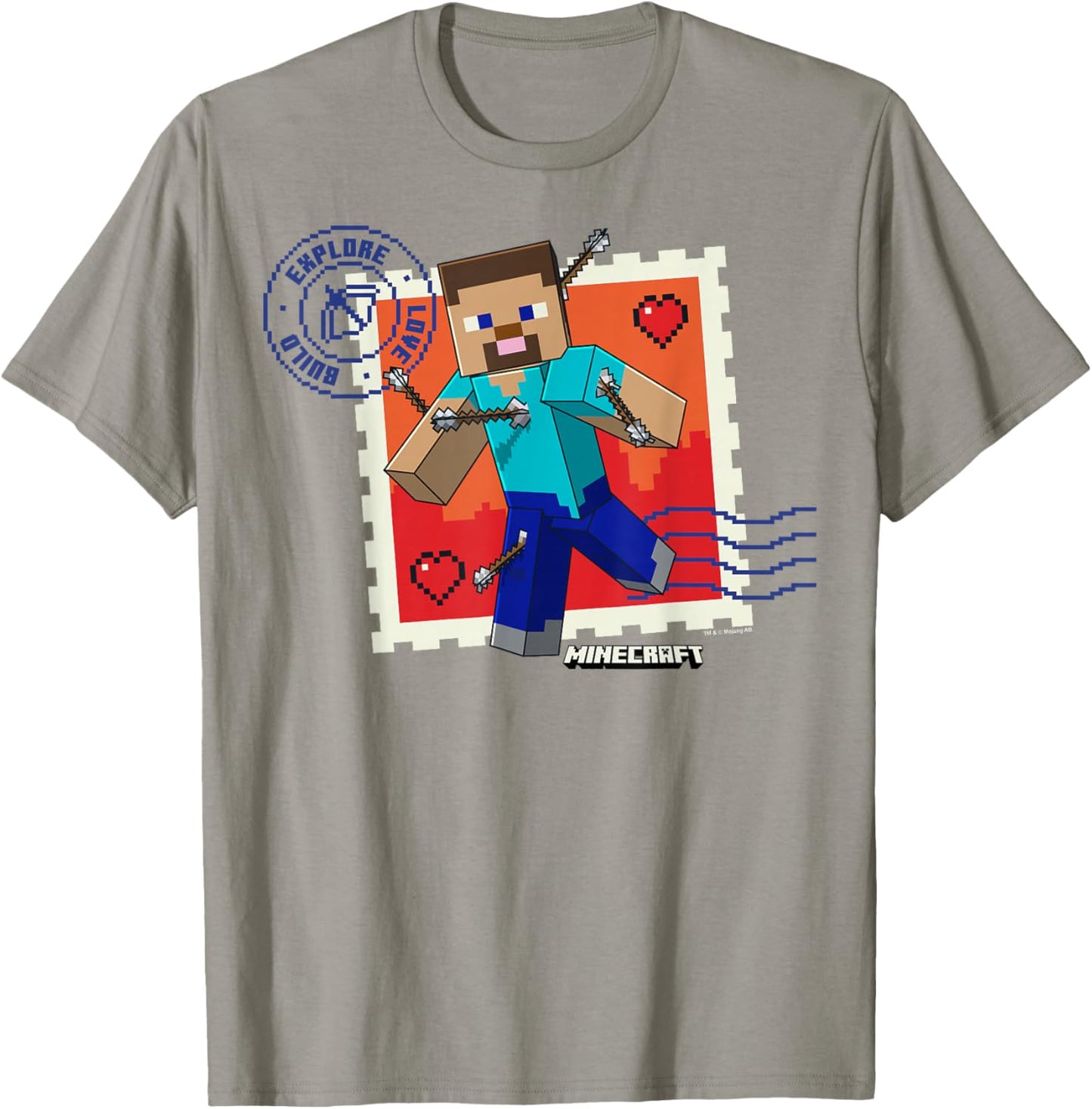Minecraft Valentine's Day Explore Love Build Steve Arrows T-Shirt - T-Shirt | Sand