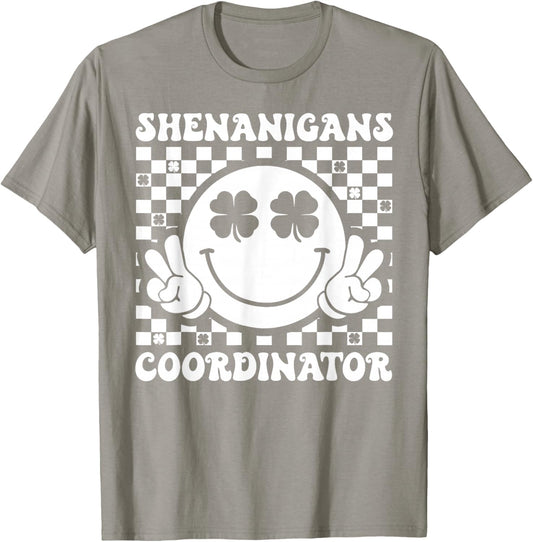 Shenanigans Coordinator Shamrock St Patricks Day Men Women T-Shirt - T-Shirt | Sand
