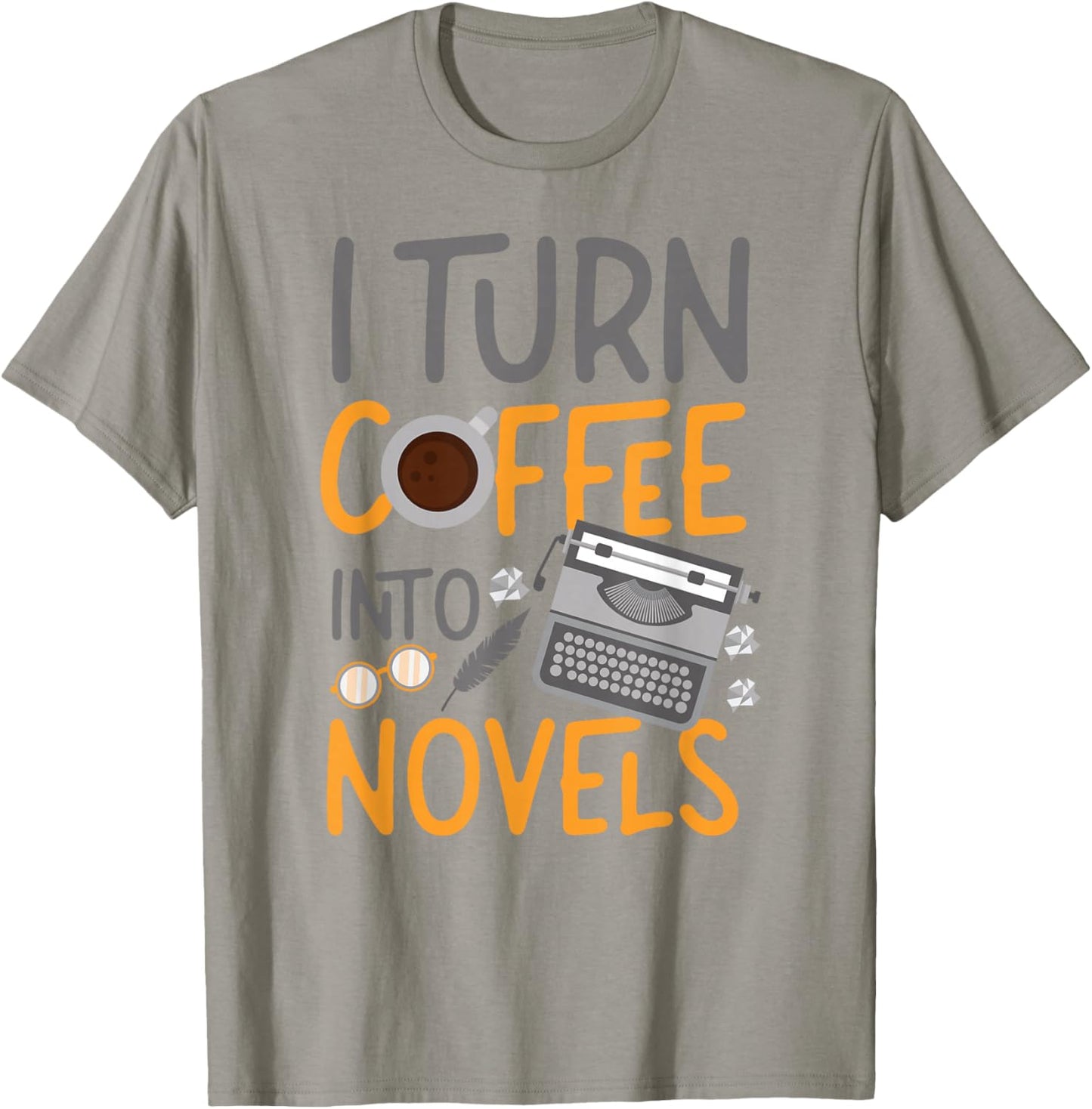 Writing Coffee Typewriter Novel Writer & Published Author I T-Shirt - T-Shirt | Sand