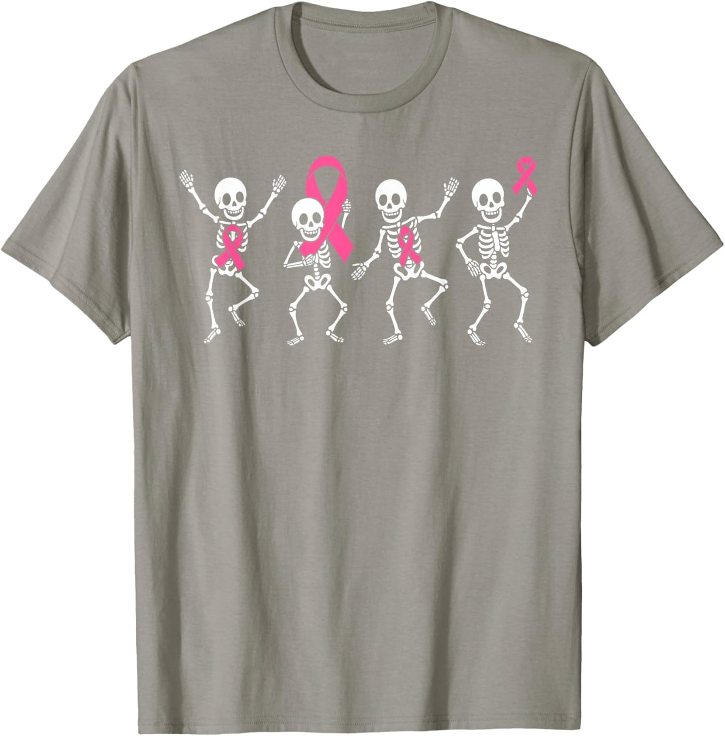 Pink Ribbon Breast Cancer Awareness Skeleton Boys Men Kids T-Shirt - T-Shirt | Sand