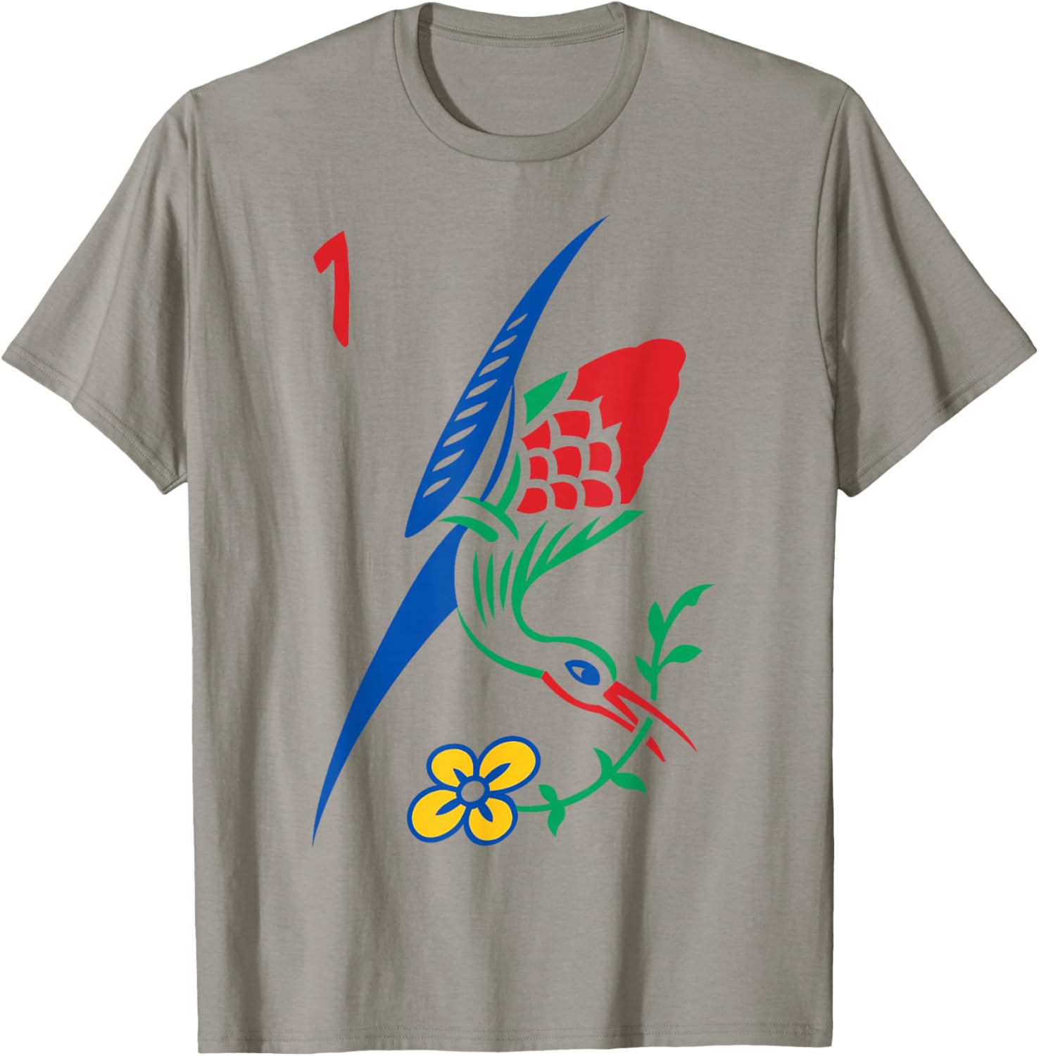 Chinese Mahjong Game Tile One Bamboo Sozu Bird T-Shirt - T-Shirt | Sand