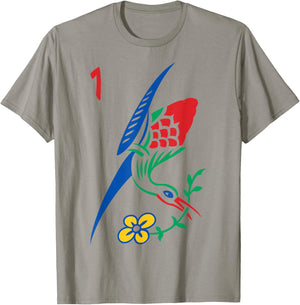 Chinese Mahjong Game Tile One Bamboo Sozu Bird T-Shirt - T-Shirt | Sand