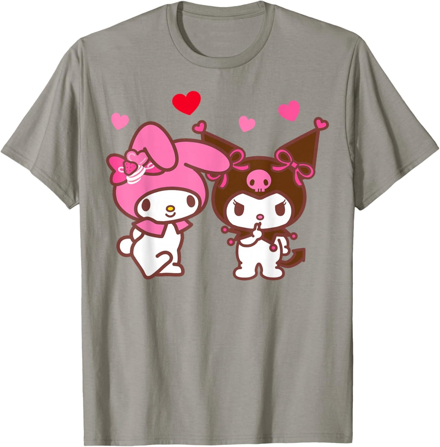 Hello Kitty Valentine's Day My Melody and Kuromi Hearts T-Shirt - T-Shirt | Sand