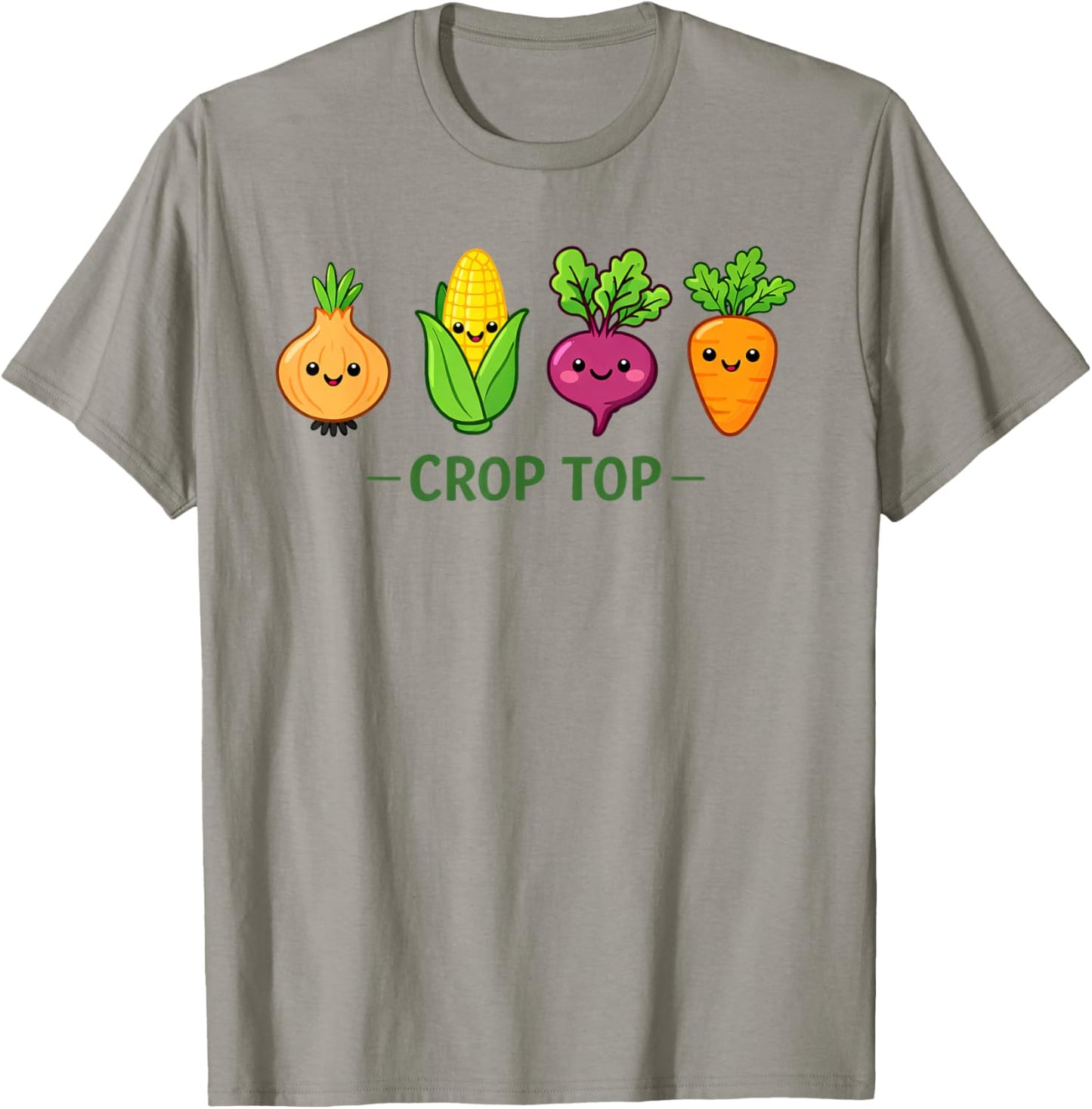 Crop Top Cute Vegetable Pun Funny Gardener Joke T-Shirt - T-Shirt | Sand