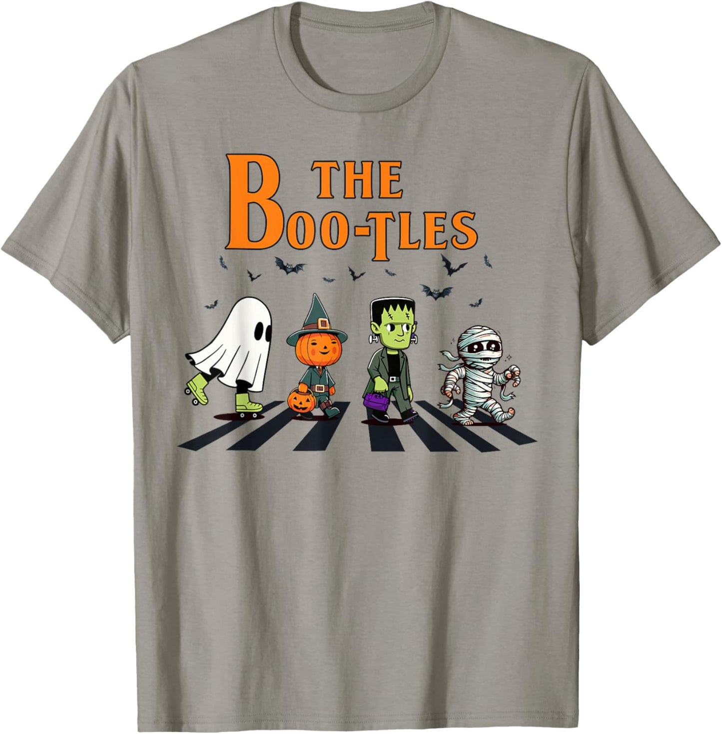 The Boo-Tles Halloween Pumpkin Mummy Ghost Frankenstein T-Shirt - T-Shirt | Sand