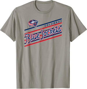 Columbus Blue Jackets Retro Performer Gray NHL Licensed T-Shirt - T-Shirt | Sand