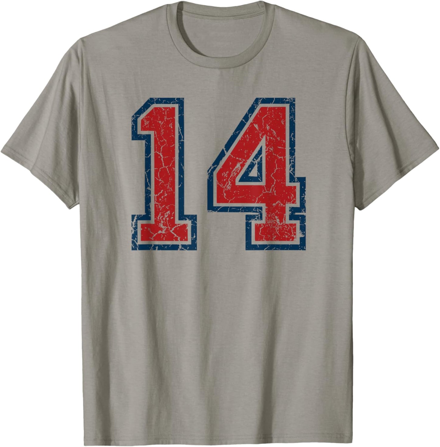 Red and Blue Sports Number 14 Jersey Uniform Player Fan T-Shirt - T-Shirt | Sand