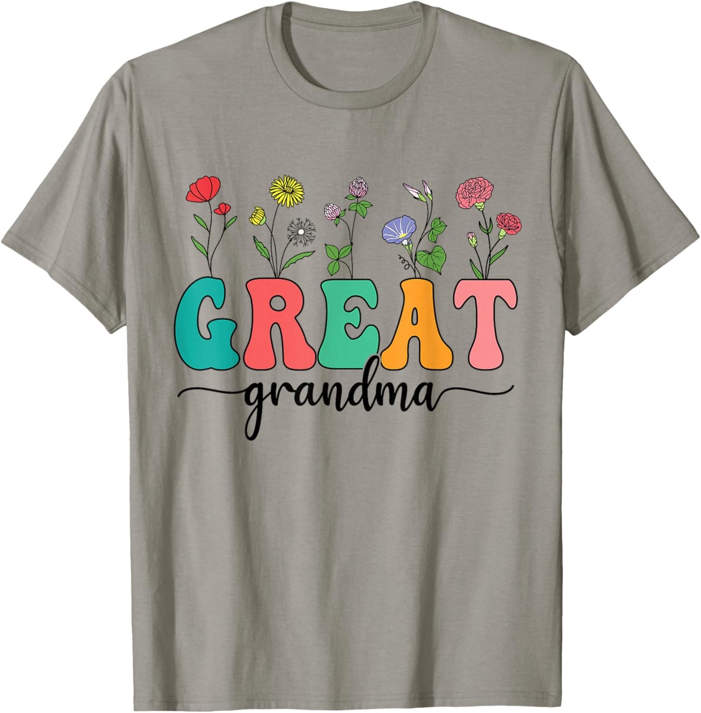 Cute Wildflowers Grandma Floral Mother's Day Great Grandma T-Shirt - T-Shirt | Sand