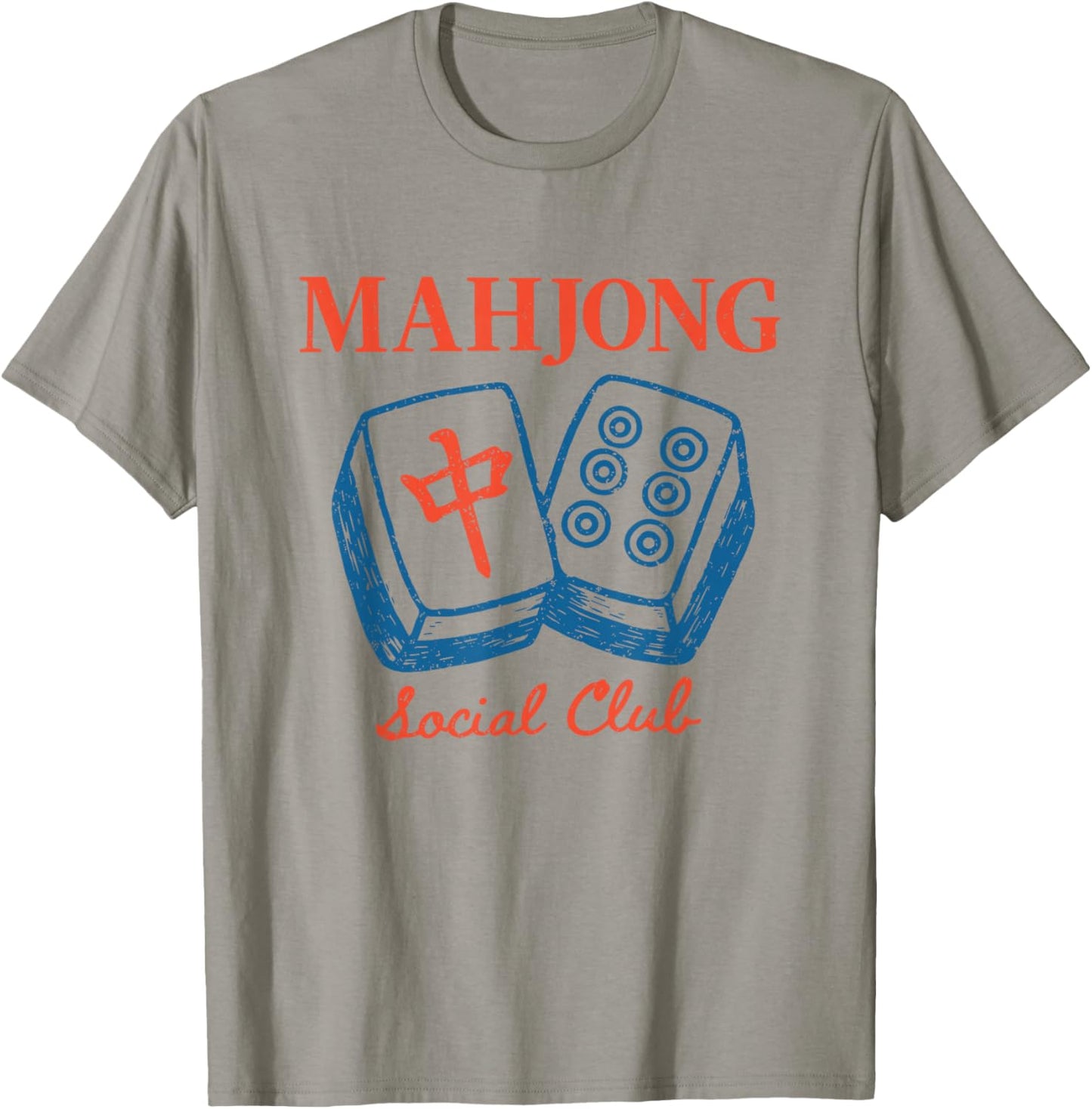 Mahjong Social Club Vintage Mah jongg Tiles Game Night T-Shirt - T-Shirt | Sand