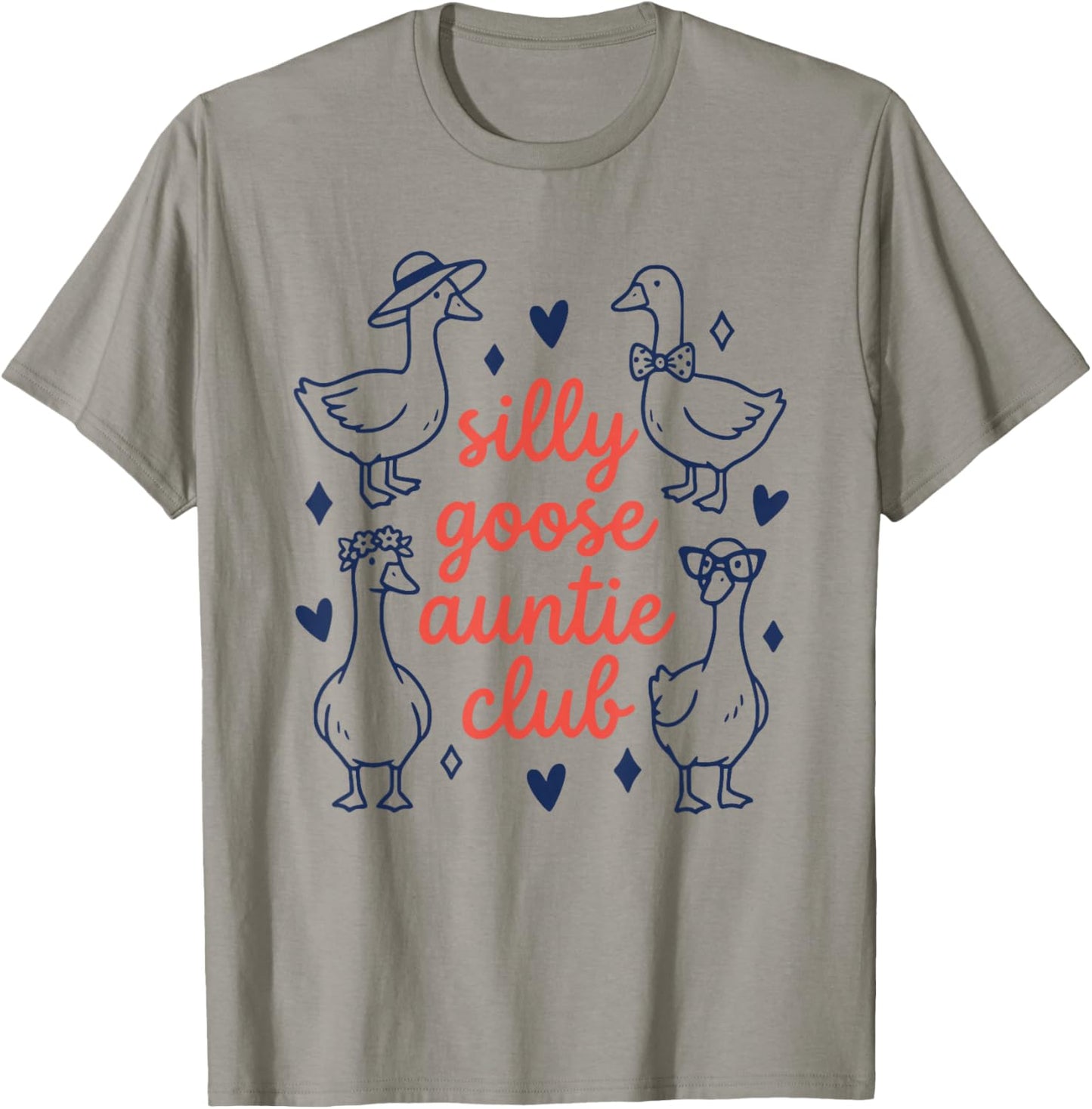 Silly Goose Auntie Club Family Fun Aunt Day T-Shirt - T-Shirt | Sand