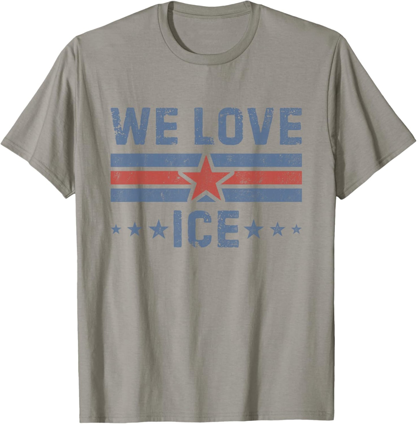 Vintage We Love ICE US Flag Support I.C.E Men Women T-Shirt - T-Shirt | Sand