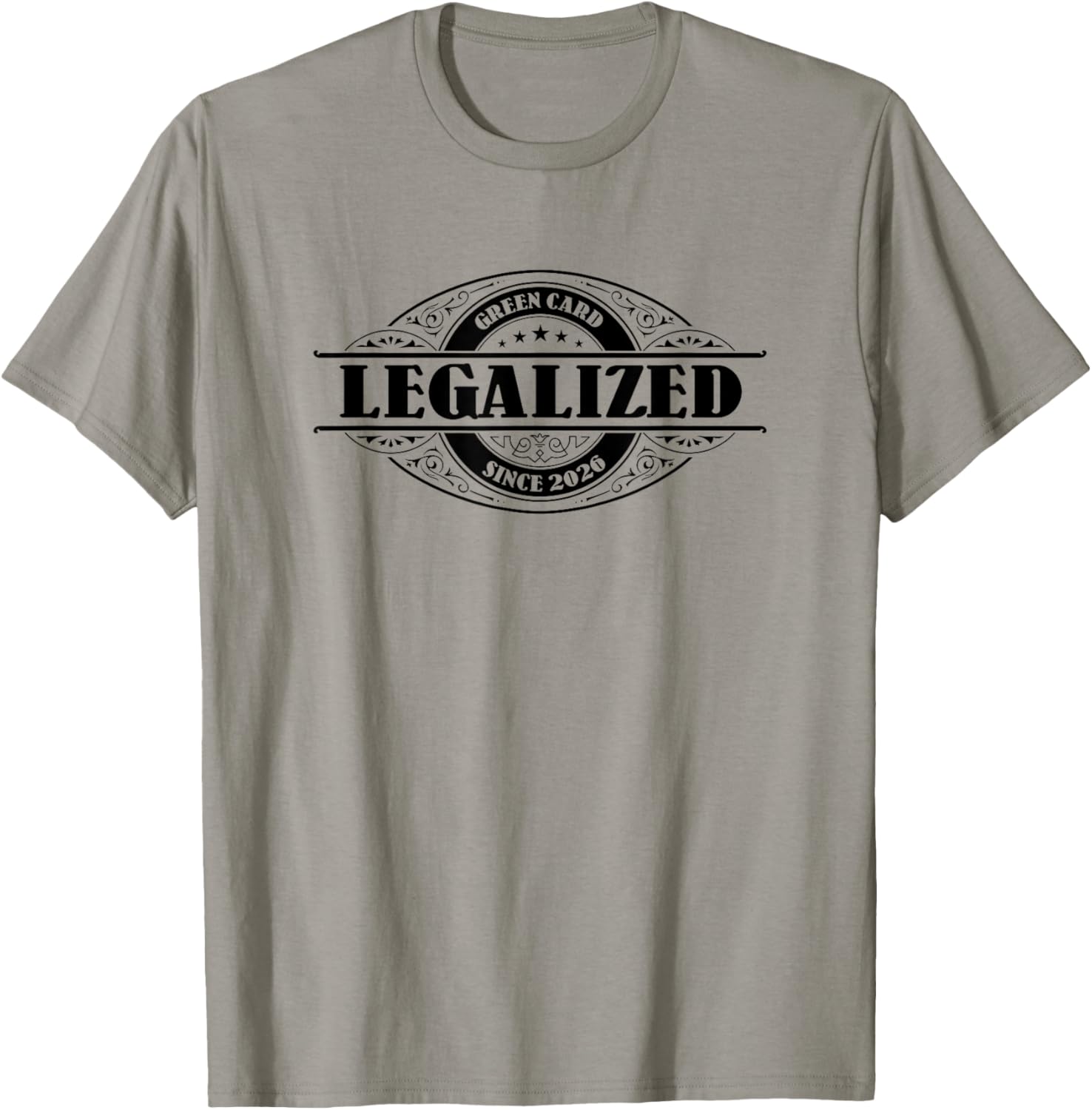 Legalized Since 2026 Green Card Gift, USA Greencard Present T-Shirt - T-Shirt | Sand