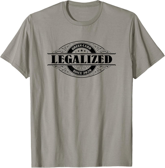 Legalized Since 2026 Green Card Gift, USA Greencard Present T-Shirt - T-Shirt | Sand