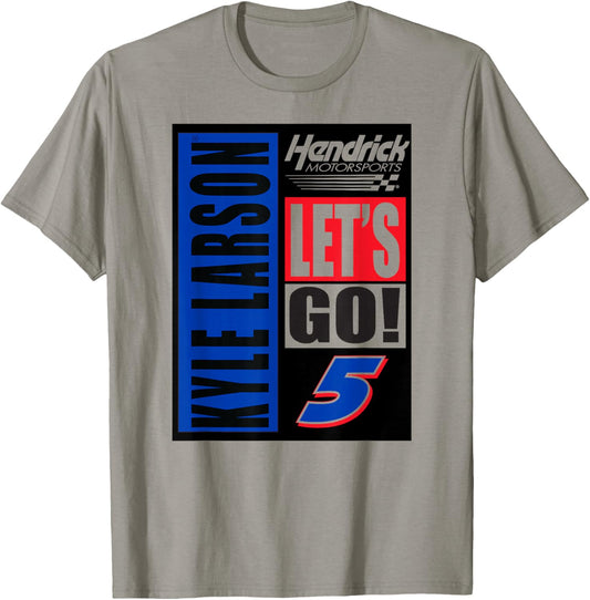 Kyle Larson Hendrick Motorsports Officially Licensed White T-Shirt - T-Shirt | Sand