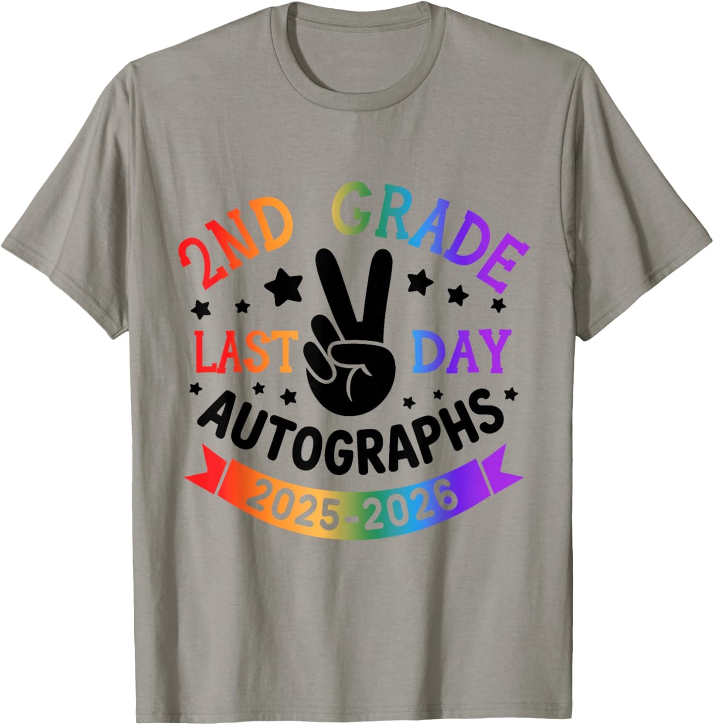 Last Day of School Autograph 2nd Grade Graduation 2026 Kids T-Shirt - T-Shirt | Sand
