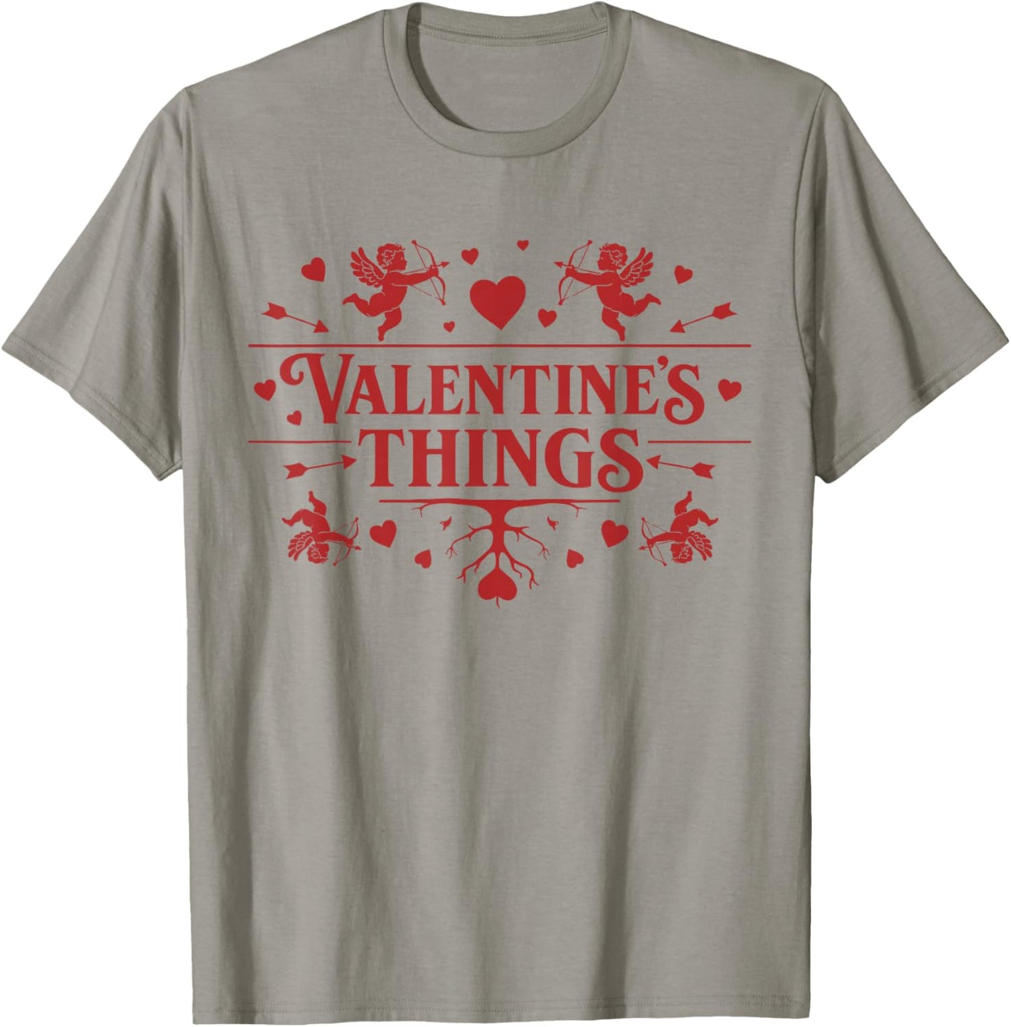 Valentine’s Things Retro Valentine Day Matching Outfit T-Shirt - T-Shirt | Sand