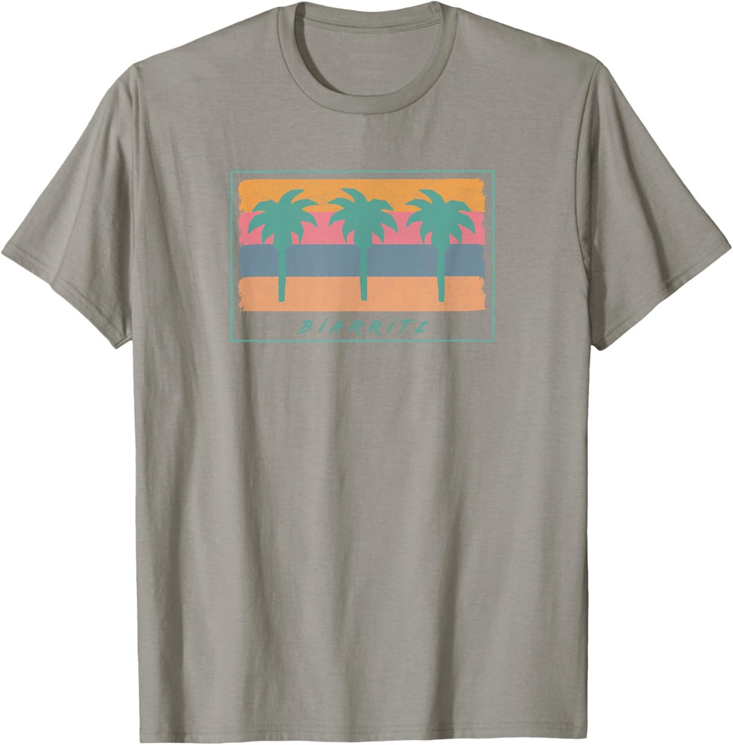 Biarritz France Surf Retro Graphic T-Shirt - T-Shirt | Sand