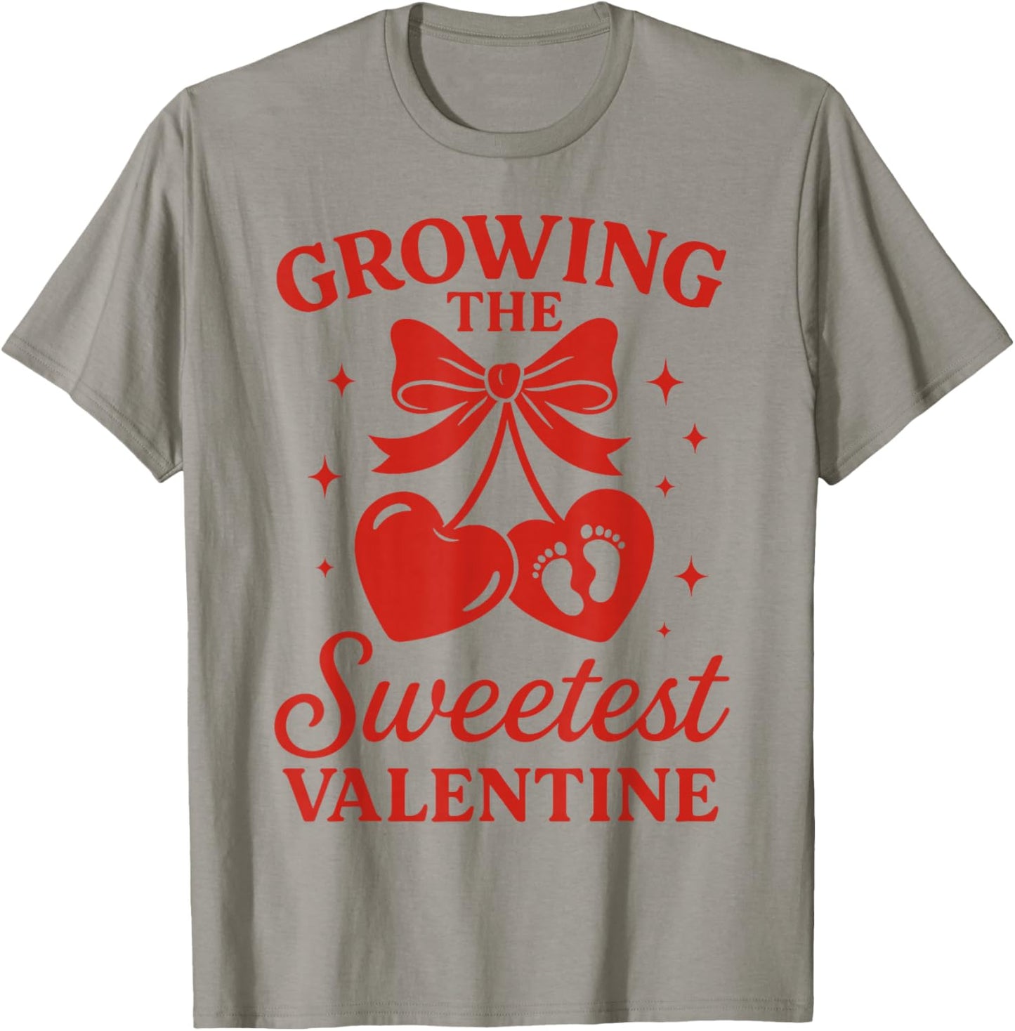 Valentines Pregnancy Announcement Growing Sweetest Valentine T-Shirt - T-Shirt | Sand