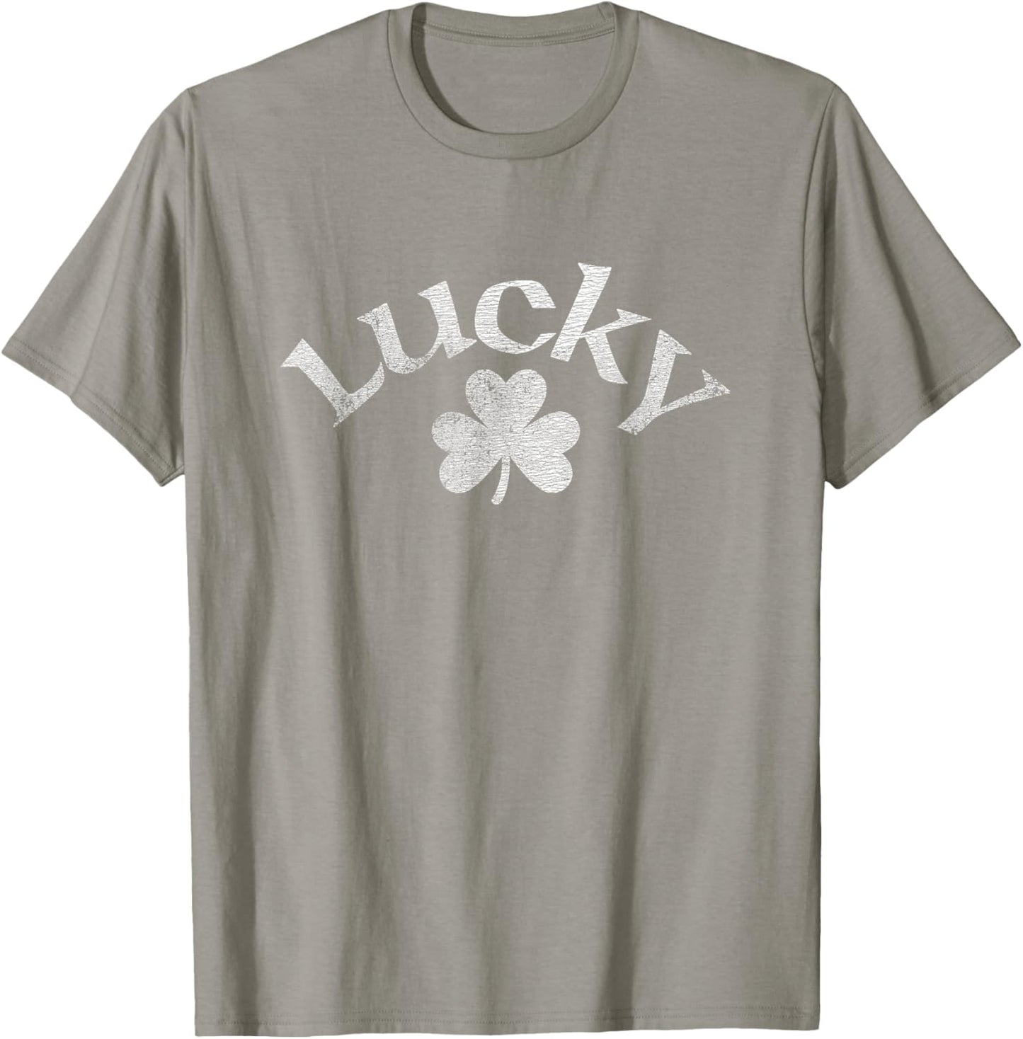 Lucky Irish Shamrock Distressed T-Shirt - T-Shirt | Sand