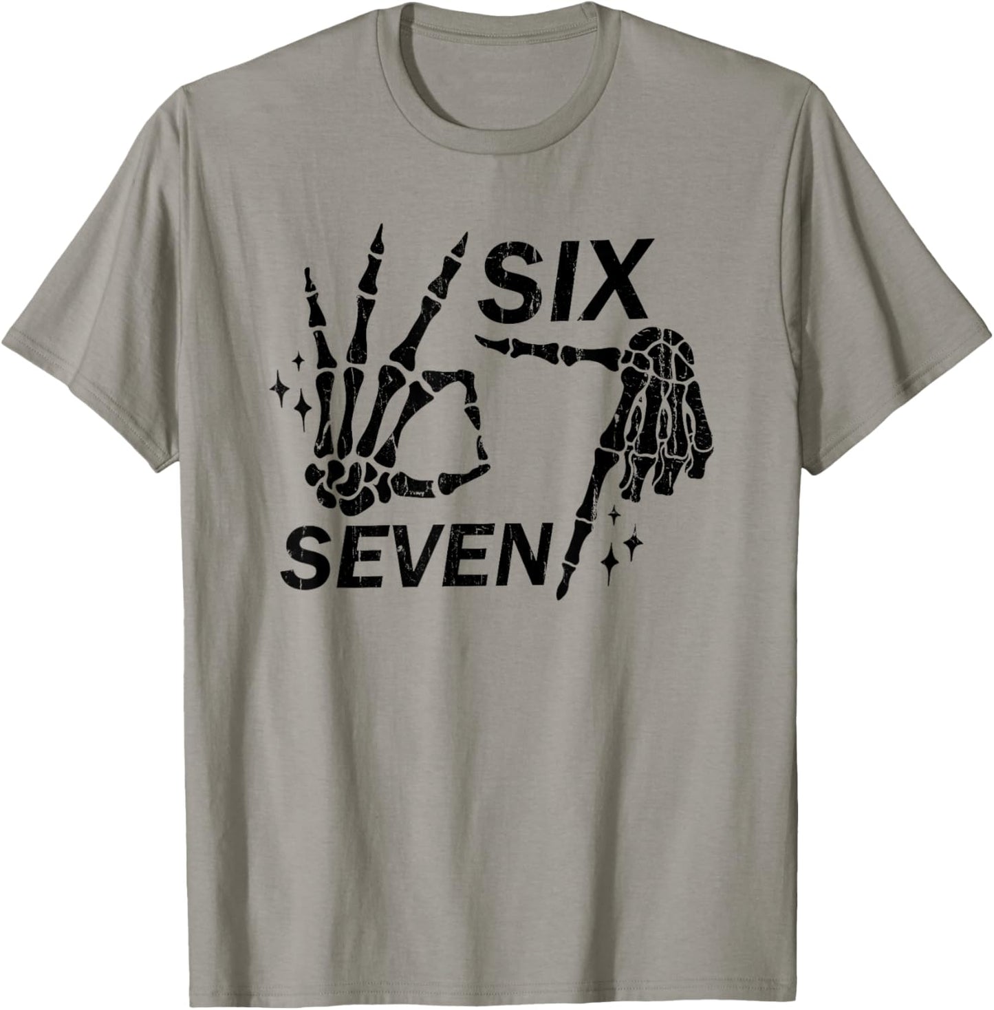 Six Seven 6 7, Skeleton Hands, Spooky Skull T-Shirt - T-Shirt | Sand